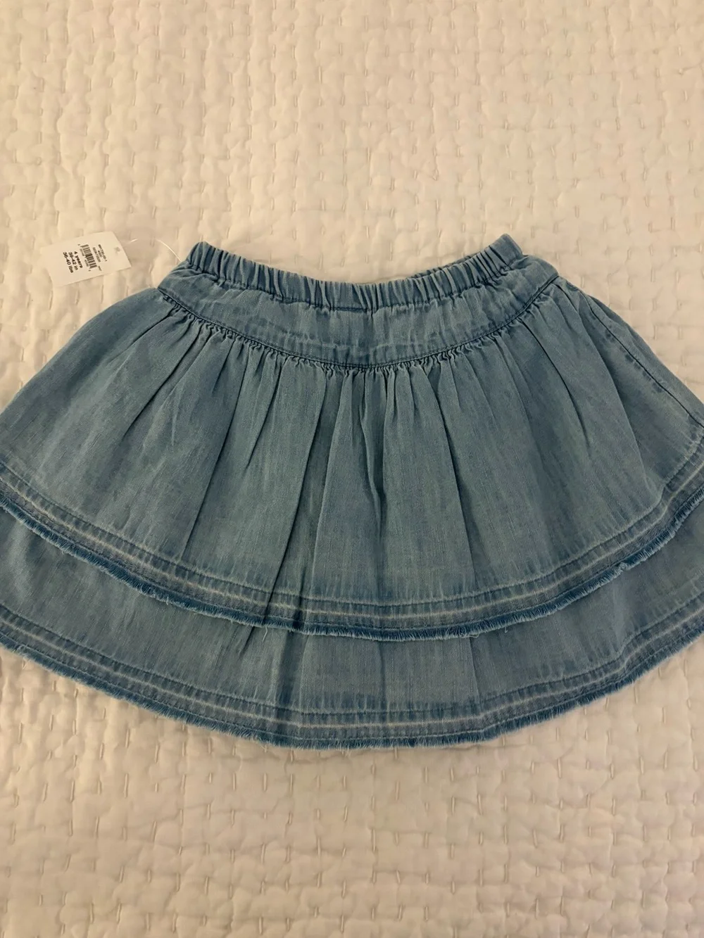 NWT Baby GAP Light Blue Tiered Denim Mini Skirt Size 4